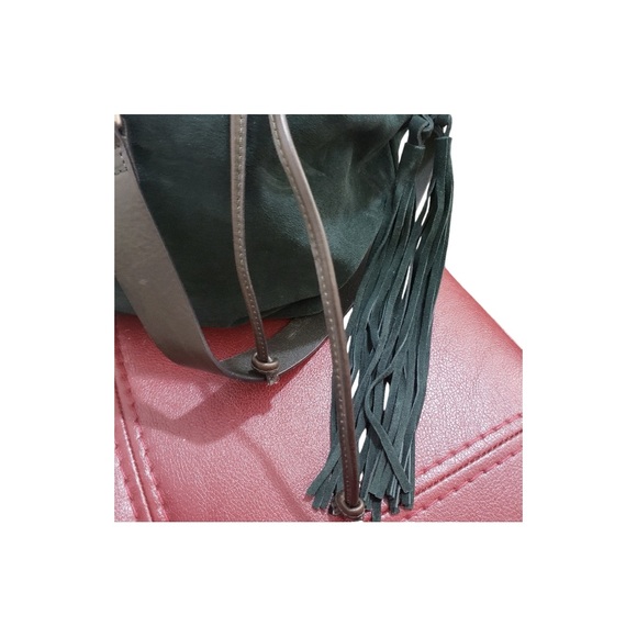 Johnny Was Los Angeles NWT Green Suede Drawstring Bag - Picture 5 of 12